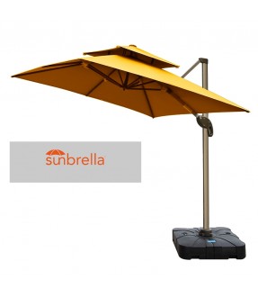 Sunbrella Square Shape Cantilever Umbrella with waterbase