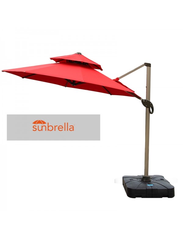3米Sunbrella布方形太陽傘(連水座)