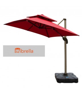 Sunbrella Square Shape Cantilever Umbrella with waterbase