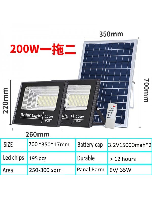 200W Solar Led Double Light Panel