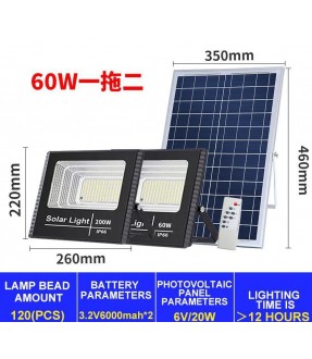 60W 太陽能雙燈板