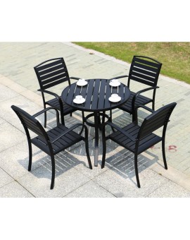 4+1 Round shape Polywood table and chairs