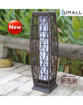 Grand Patio Outdoor Solar Powered Resin Wicker Lamp