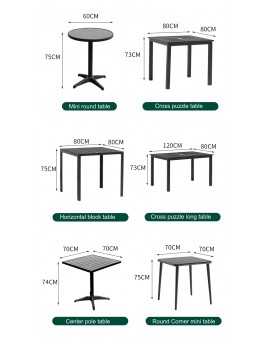 Matte Grey Polywood Table 80*80cm