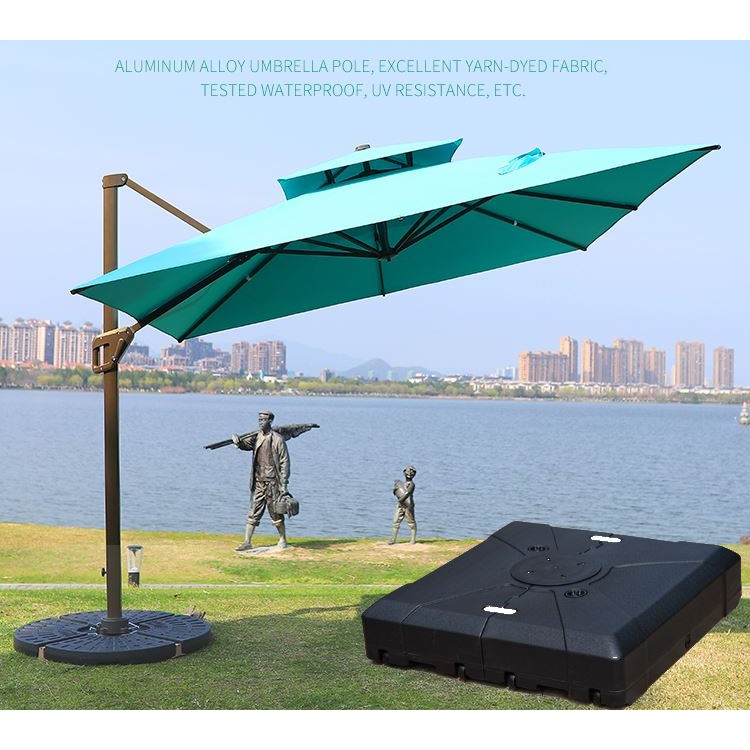 Deluxe Patio Square Cantilever Umbrella with import fabric