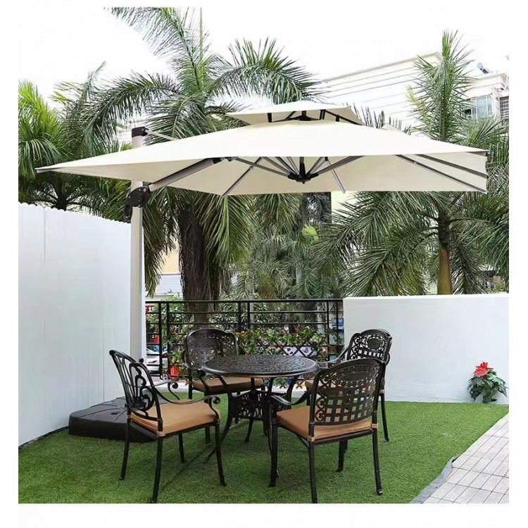 Deluxe Patio Square Cantilever Umbrella with import fabric