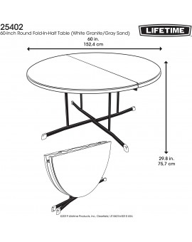 Lifetime 25402 商用圓形折疊半桌