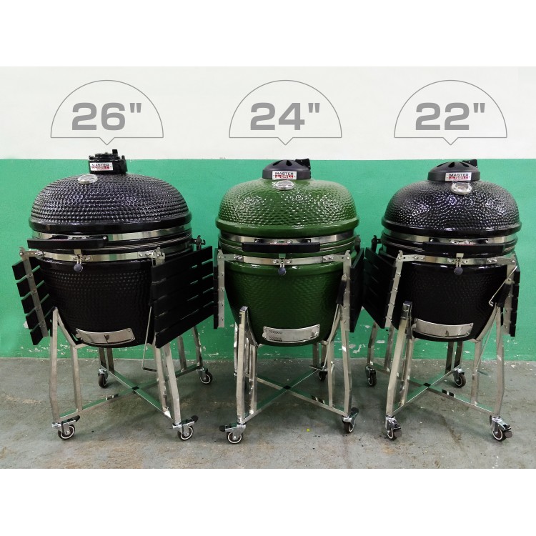MasterGrill 26" Premier Ceramic Kamado Charcoal Smoker Grill Set