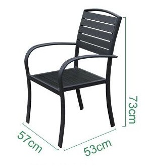 黑色木紋環保木4+1餐桌椅套裝