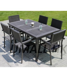 Matte Grey polywood table set