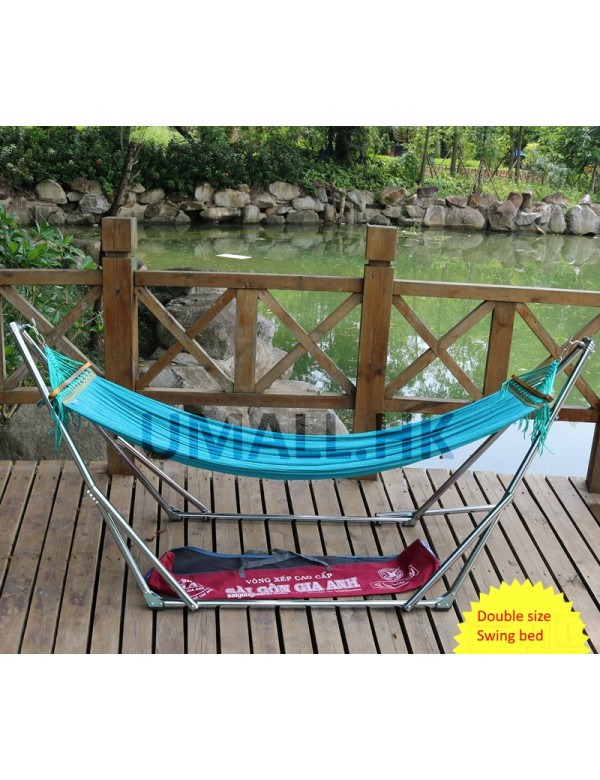 Double hammock swing with stainless steel stand