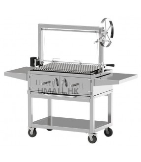 Full stainless steel Argentine style charcoal BBQ Grill