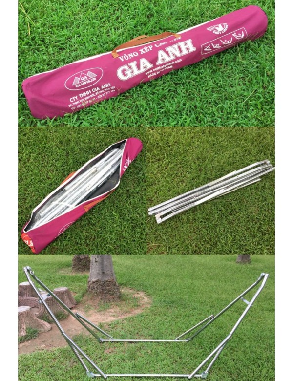 Double hammock swing with stainless steel stand